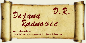 Dejana Radnović vizit kartica